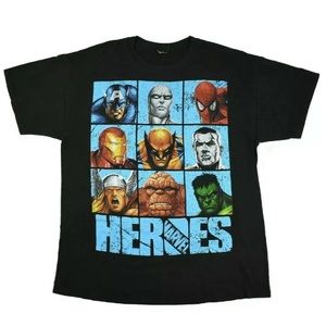 Black Marvel Mad Engine X Men Avengers Tee Shirt M